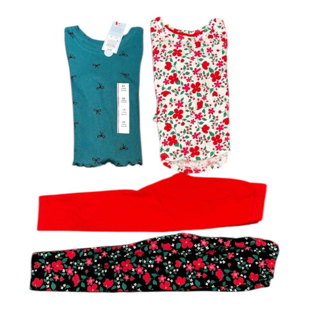 Cat & Jack Bundle Leggings/Long Sleeve Tops Toddler Girl Size 3T